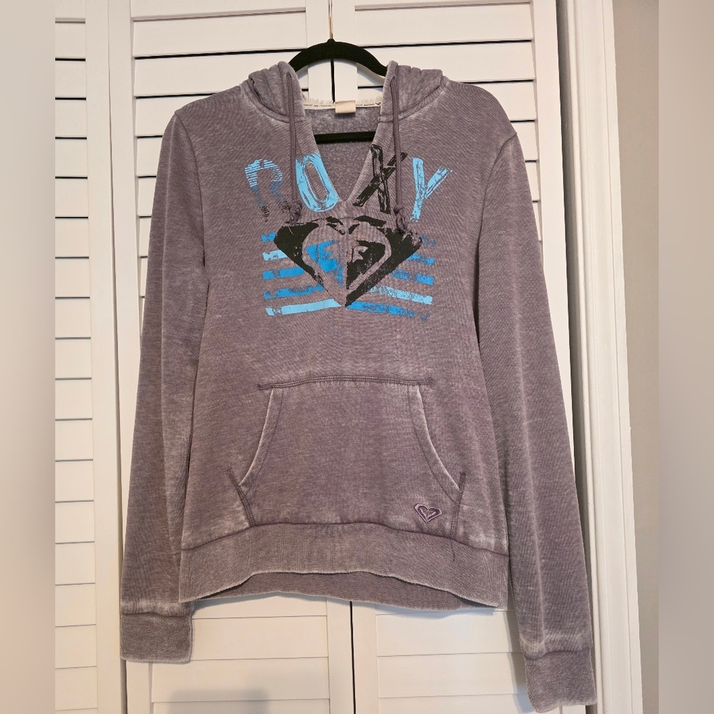 Pre-owned Roxy Women's Hoodie.  Gray With Fleece Hood.
